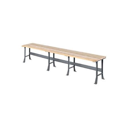 Global Industrial Extra Long Workbench w/ Maple Square Edge Top, 216inW x 36inD, Gray 488015